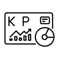 Digital marketing KPI dashboard icon with charts design isolated on white background vector