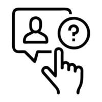 Interactive marketing quiz icon with question mark design on white background vector