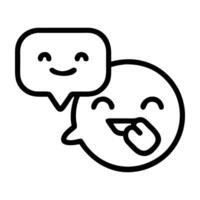 Meme icon with funny face and text bubble design on white background vector