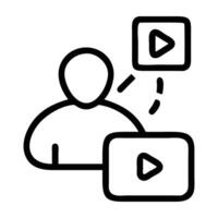 Personalized marketing icon with user and play button design isolated on white background vector