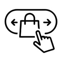 Instant buy now button icon with shopping bag and arrows design on white background vector