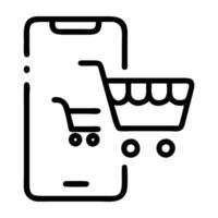 In app purchase marketing icon with cart integration and modern design on white background vector