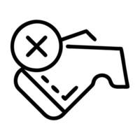 Payment declined symbol icon with alert design isolated on white background vector