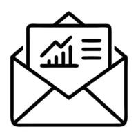 Email marketing icon with envelope and analytics design on white background vector