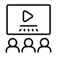 Engaging webinar promotion icon design with screen and audience on white background vector