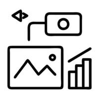 Impactful visual content marketing icon design with bar chart element on white background vector