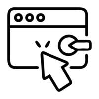 Contextual ad targeting icon with web page and cursor design isolated on white background vector