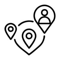 Local business social marketing icon with map pin and modern design on white background vector