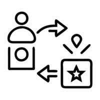 Retention marketing icon with loyalty card and engagement metrics on white background vector