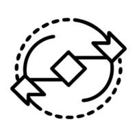 Repost icon with two circular arrows symbolizing social media sharing on white background vector