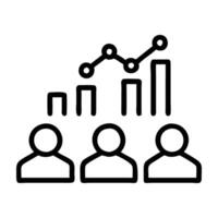 Audience Analytics Bar Chart Icon vector