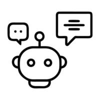 Conversational marketing icon with chatbot and speech bubble design isolated on white background vector