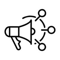 Influencer marketing strategy icon with megaphone and modern design on white background vector