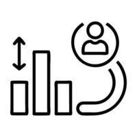 Customer retention analytics icon with repeat user design isolated on white background vector