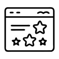 E commerce product page optimization icon with star rating design isolated on white background vector