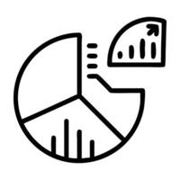 Brand engagement metrics icon with pie chart design isolated on white background vector