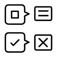 Social media survey poll icon with checkboxes and flat design on white background vector