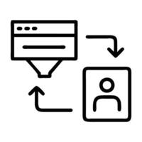 Effective website conversion optimization icon design with form and subscription on white background vector