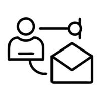 Email personalization strategy icon with user focus and clear design on white background vector