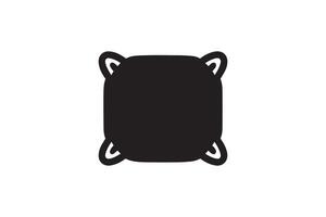 A black and white square with a cat's face on it vector