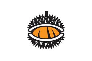 A durian fruit logo with an eye on it vector