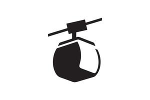 A black and white image of a ski lift vector