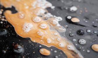 Abstract Fluid Art Black, Gold, and White Swirls photo