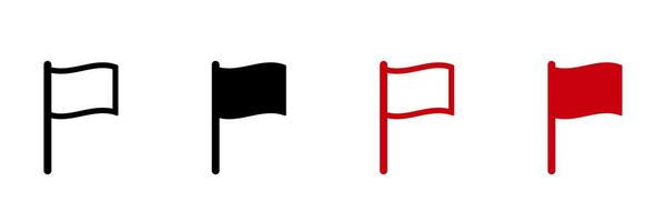 Black and red flag icons. variations in color and style vector