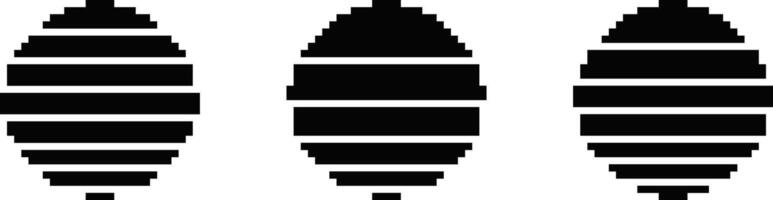 Pixelated geometric shapes with horizontal stripes vector