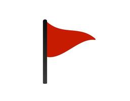 Red warning flag waving on a pole symbolizing alert and caution vector