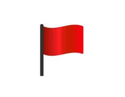 Red flag waving on a pole in minimalist design vector