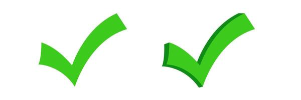 Green checkmarks symbolizing approval and success vector