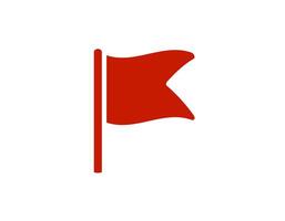 Simple red flag icon signaling alert or warning vector