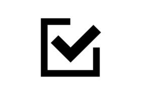 Black checkmark in square checkbox icon vector
