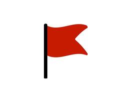Red flag icon on white background depicting alert or warning signal vector