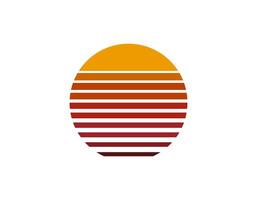 Retro sun circle with eighties and nineties geometric design vector
