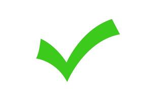 Green checkmark icon for approval or confirmation vector