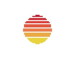 Retro sun design in 80s style with geometric shapes vector