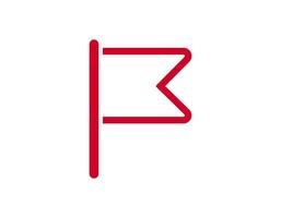 Red flag icon for alerts and notifications vector