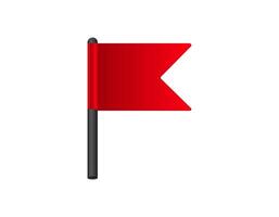 Red flag icon on black pole for alerts and warnings vector
