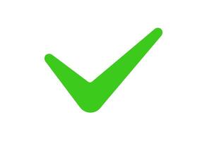 Green checkmark symbol for confirmation and approval vector