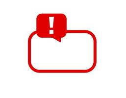 Red warning sign with exclamation mark in framework vector