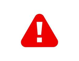 Red warning triangle with exclamation mark for safety alerts vector