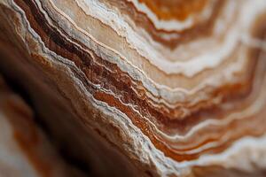 Close-up view of banded agate stone layers. Intricate patterns of layered colors photo