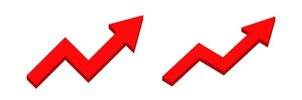 Red zigzag arrows pointing upward representing growth vector