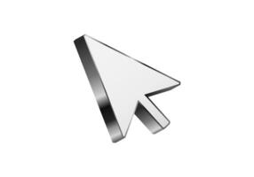 Metallic computer cursor icon on white background vector