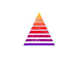 Retro gradient pyramid. colorful 80s and 90s nostalgia vector