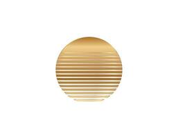 Retro sun circle with geometric lines in eighties style vector