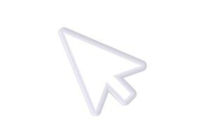 White 3d computer cursor arrow illustration on blank space vector