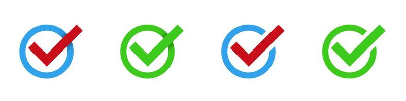 Colorful check marks in circular shapes for task completion vector